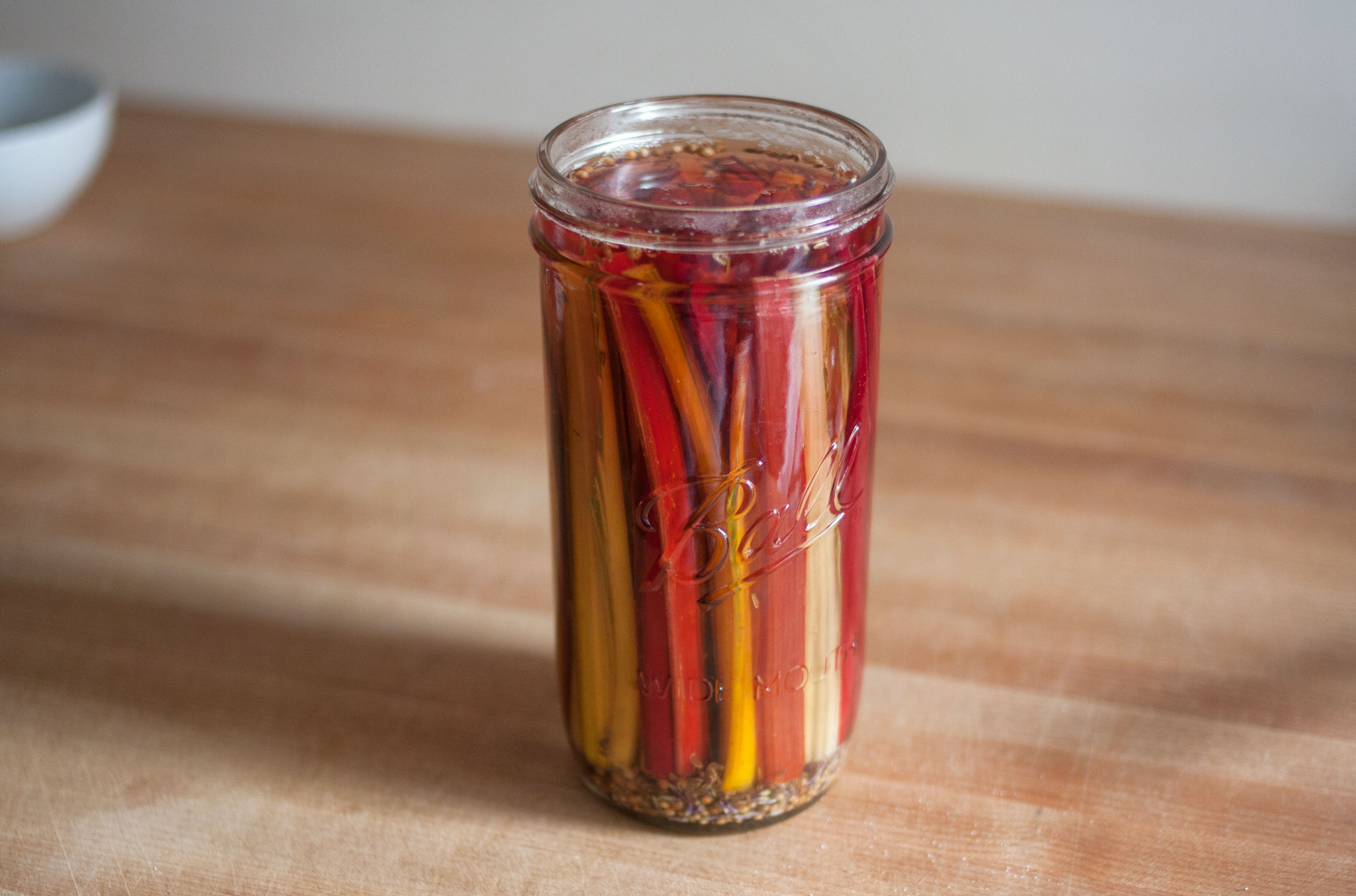 Pickle Log Pickled baby swiss chard stems with lavender and dill seed