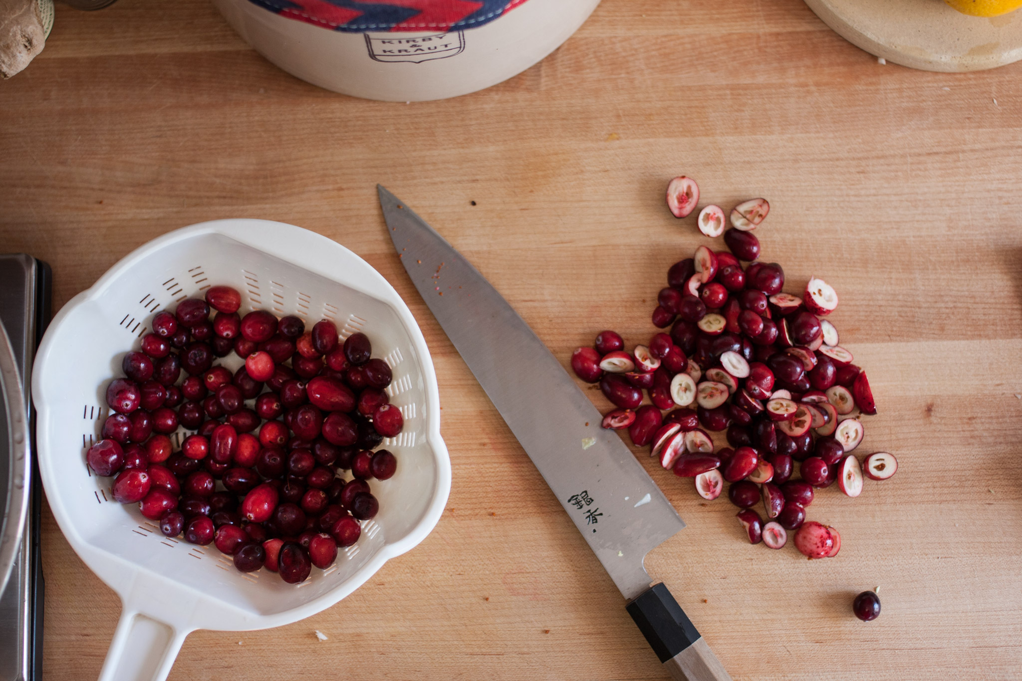 Cutting cranberries Kirby & Kraut